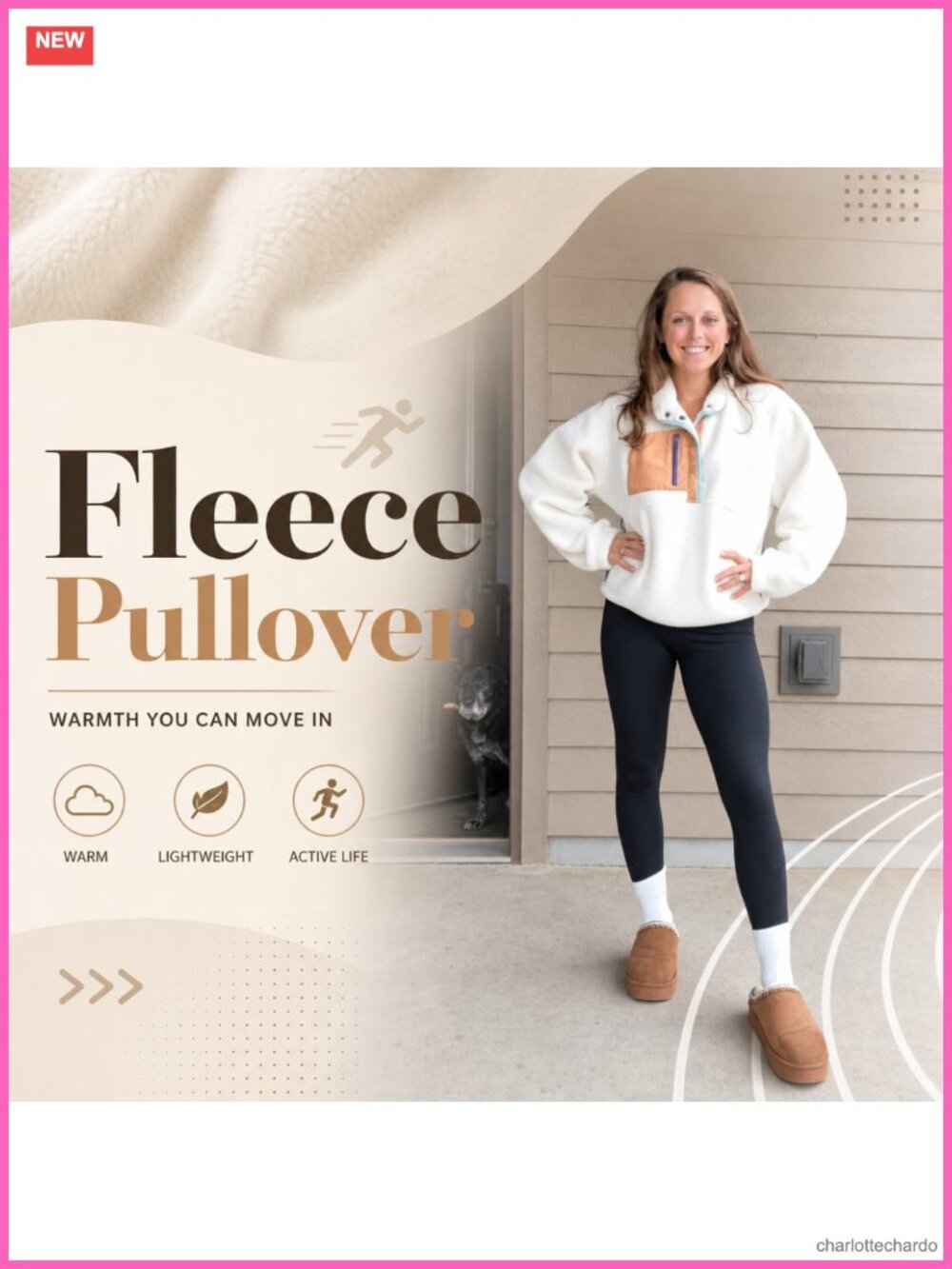 Lightweight Fleece Pullover Jacket Cropped Fuzzy Sherpa Sweatshirt Coat with - Picture 6 of 6